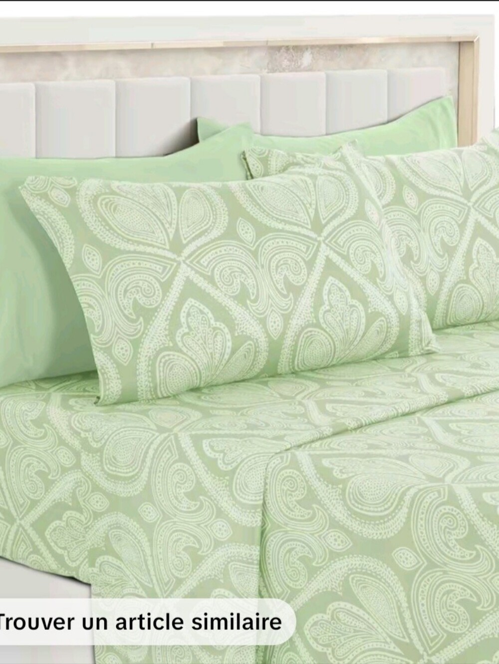 Light Green Paisley Sheet Set by